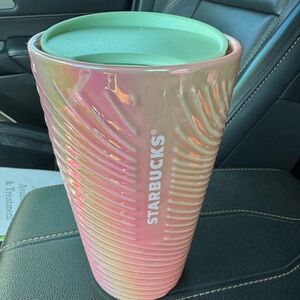 Starbucks 2023 iridescent Ceramic Cotton Candy Pink Luster